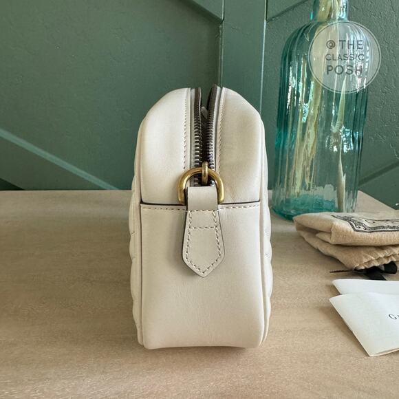 EUC Gucci Marmont Small Camera Bag White Gold HW Crossbody Bag - Picture 9 of 14